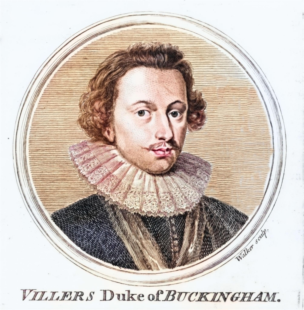 Portrait of George Villiers, Duke of Buckingham, by Anthony van Dyck, highlighting his aristocratic status and courtly presence.